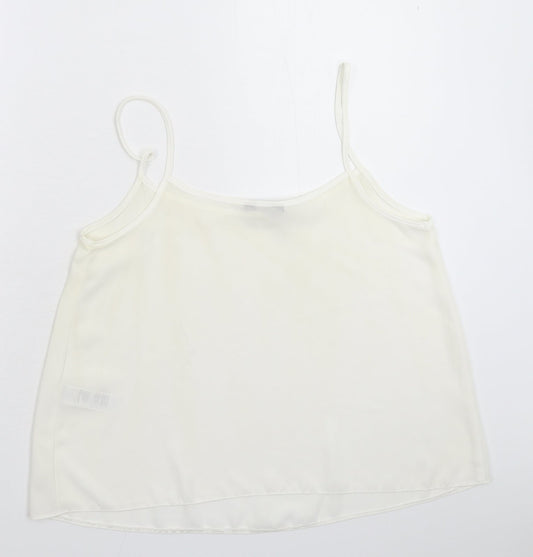 New Look Womens White Basic Tank Size 14