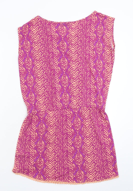 LASCANA Womens Pink Geometric Basic Tank Size 8
