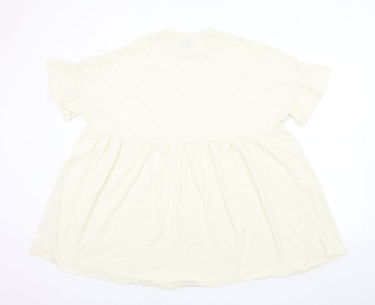 ASOS Womens Beige Colourblock Basic T-Shirt Size 6