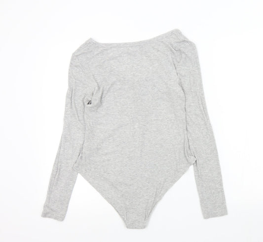 Brave Soul Womens Grey Colourblock Bodysuit One-Piece Size M