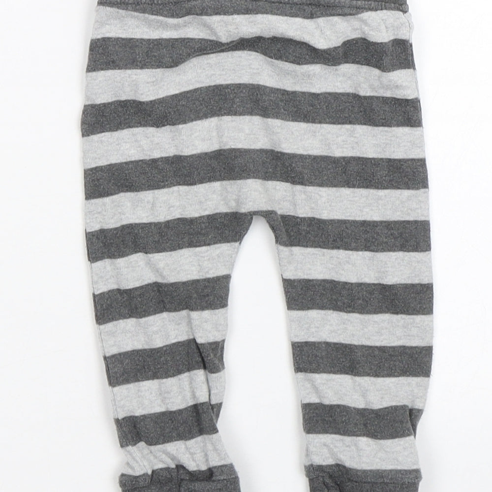George Boys Grey Striped Sweatpants Trousers Size 6-9 Months