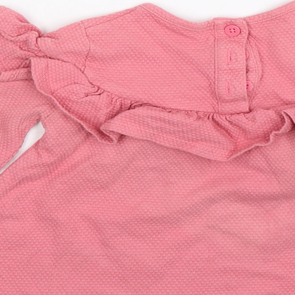 Brand and care label for Tu Baby Pink T-Shirt Dress, size 3-6, Months