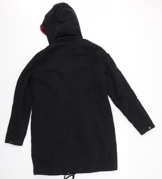 JustFab Womens Black Jacket Coat Size S