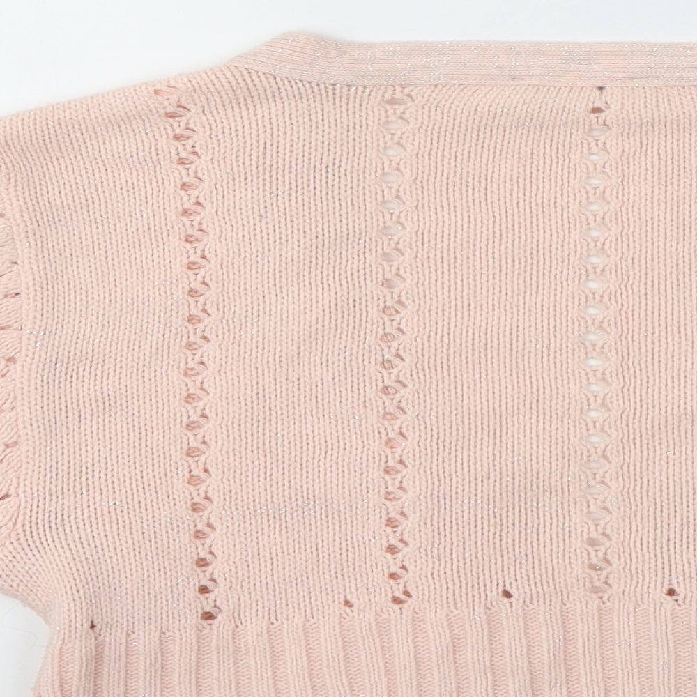 VILA Womens Pink Cardigan Jumper Size M