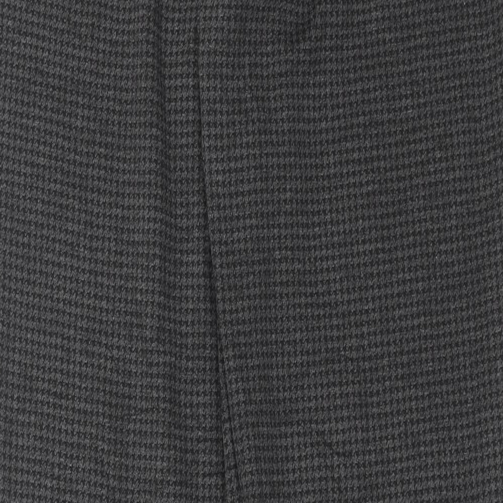 Marks and Spencer Womens Grey Houndstooth Trousers Size 12 L32 in