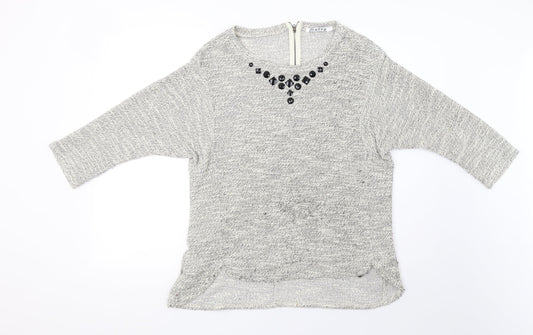 Preworn Womens Gold Knit Pullover Sweatshirt Size 14
