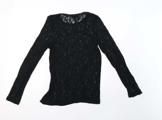 Topshop Womens Beige Mesh Pullover Sweatshirt Size 14