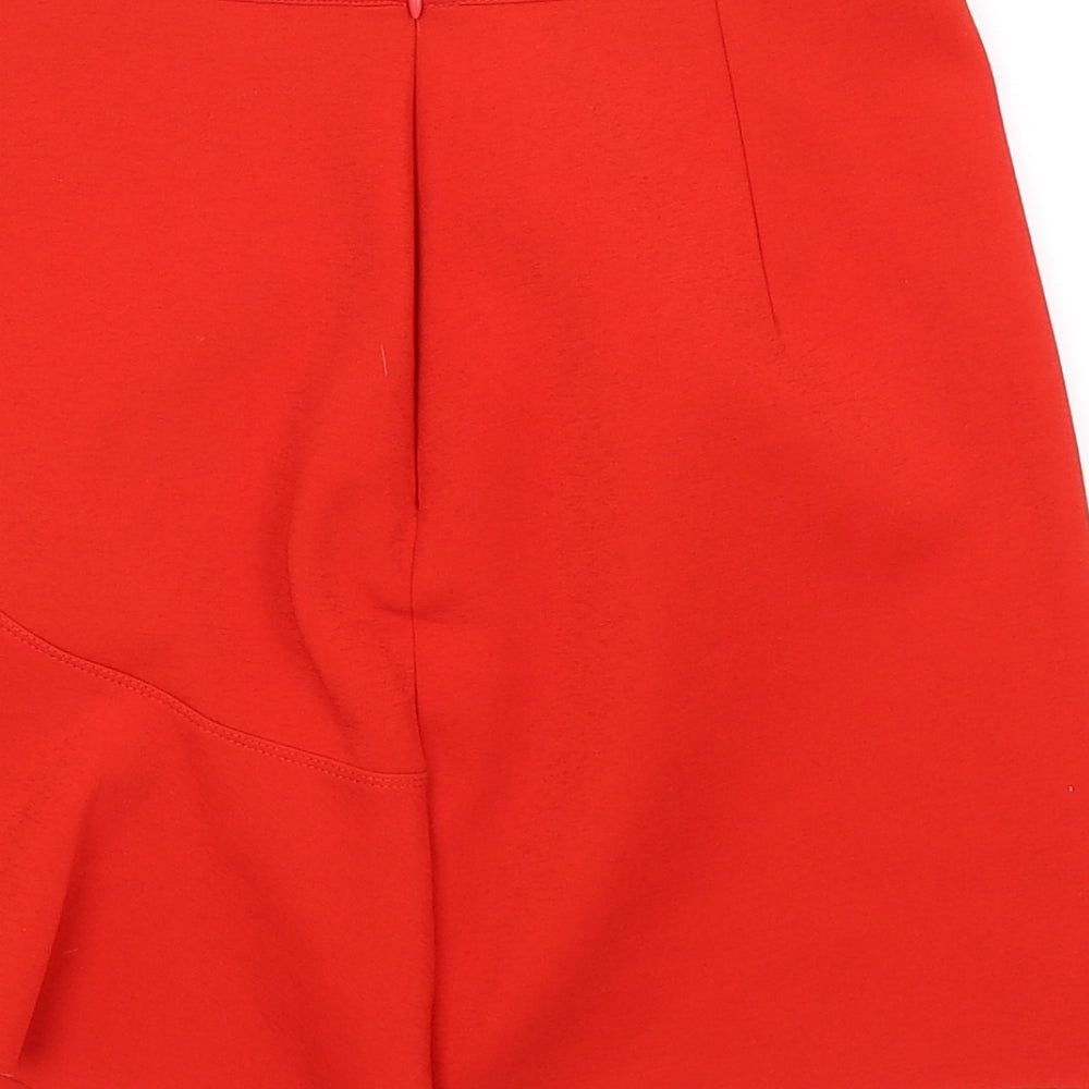 Topshop Womens Red A-Line Skirt Size 8