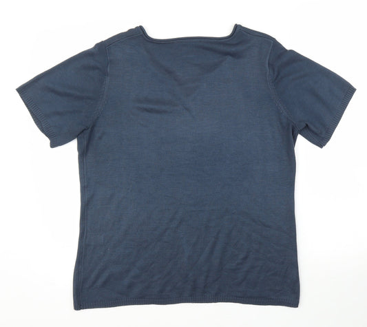 Preworn Womens Blue Basic Blouse Size L