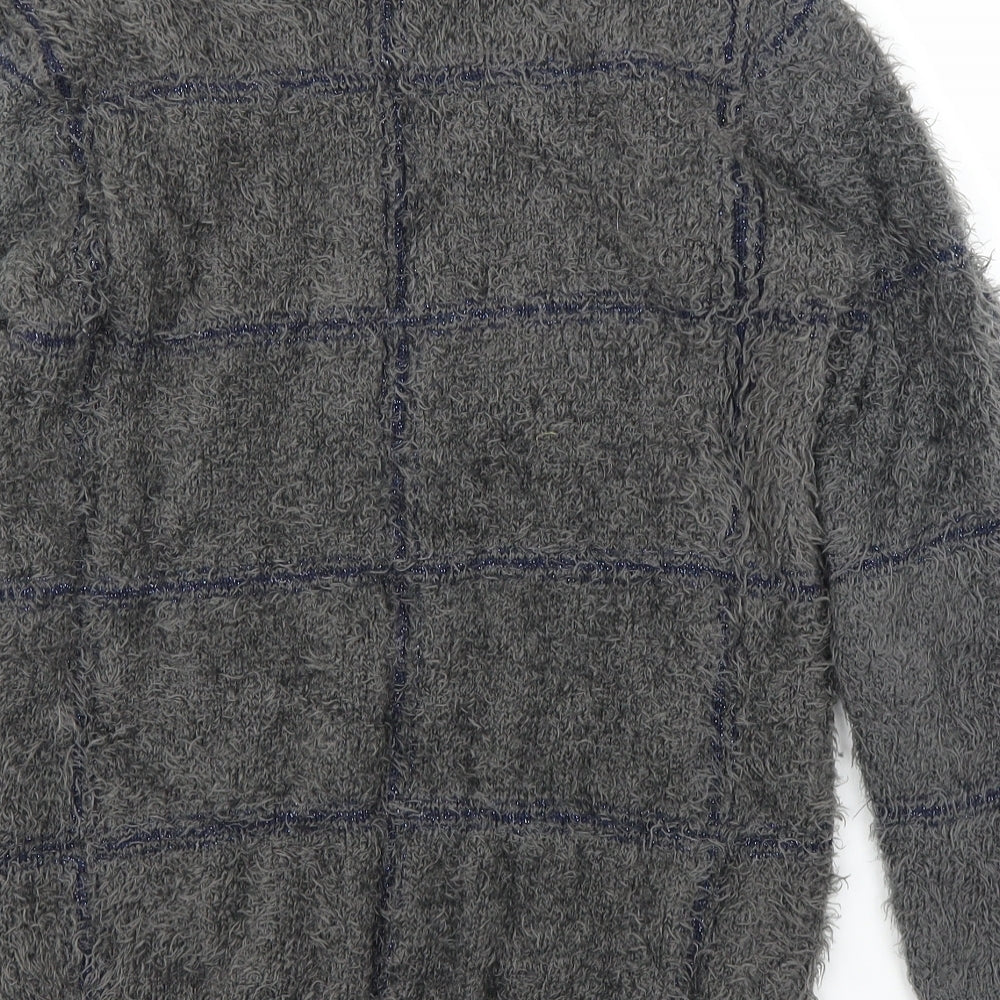 AKD A WEST Womens Grey Check Pullover Jumper Size 10