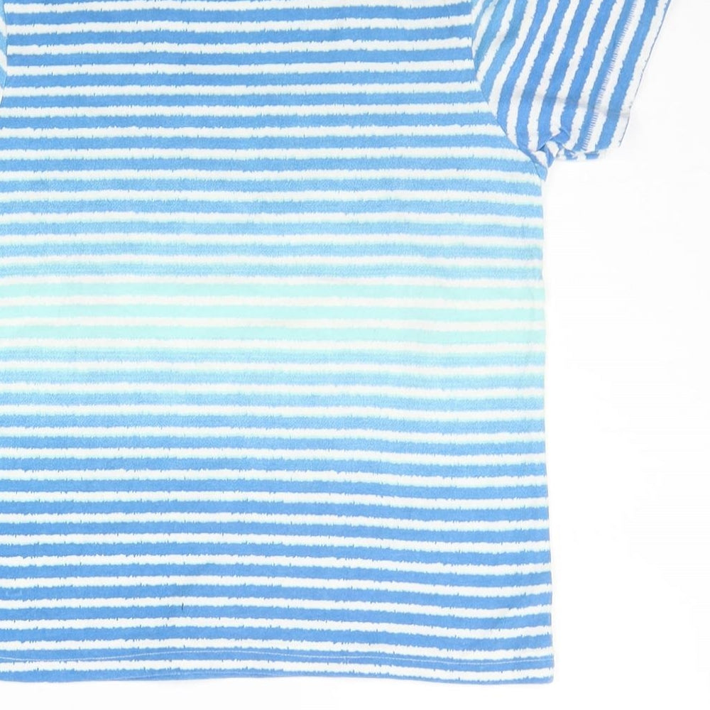 Nutmeg Boys Blue Striped Basic T-Shirt Size 5-6 Years