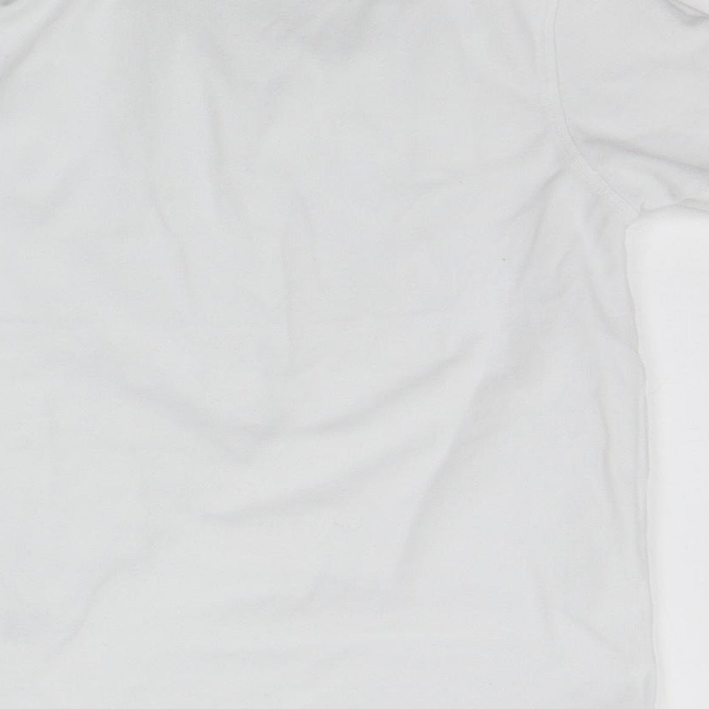 Marks and Spencer Girls White Basic Polo Size 7-8 Years