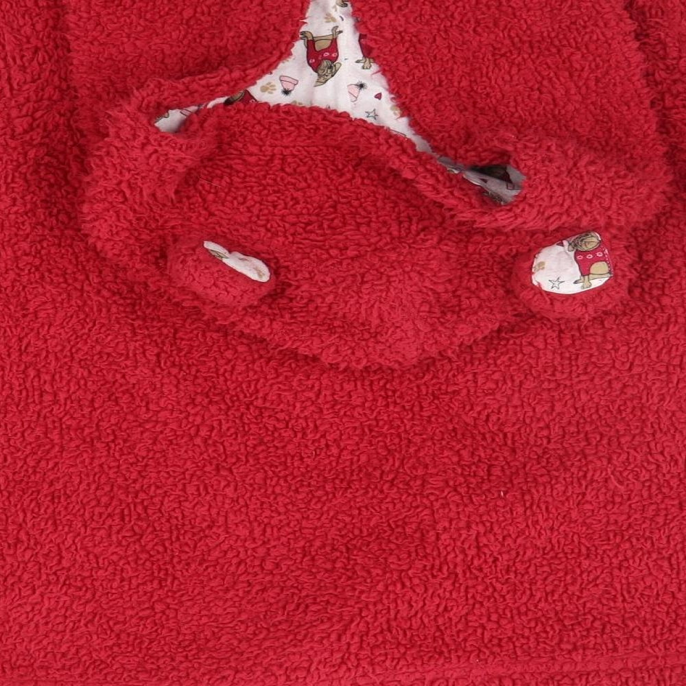 Matalan Womens Red Solid Top Robe & Gown Set Size S