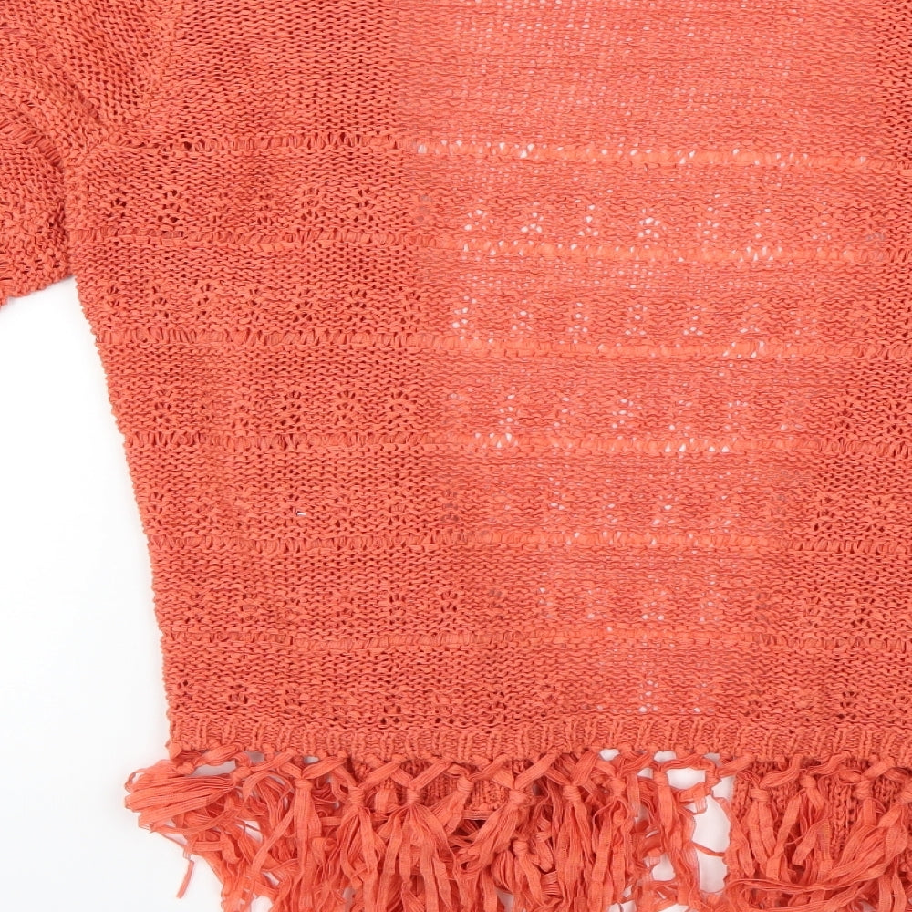 F&F Womens Orange Cardigan Jumper Size 14