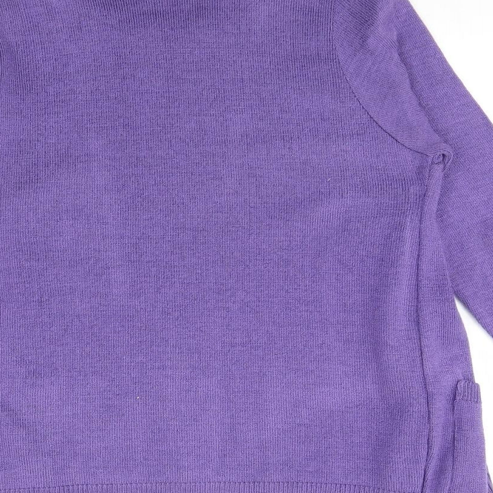 Envy Womens Purple Striped Pullover Jumper Size S