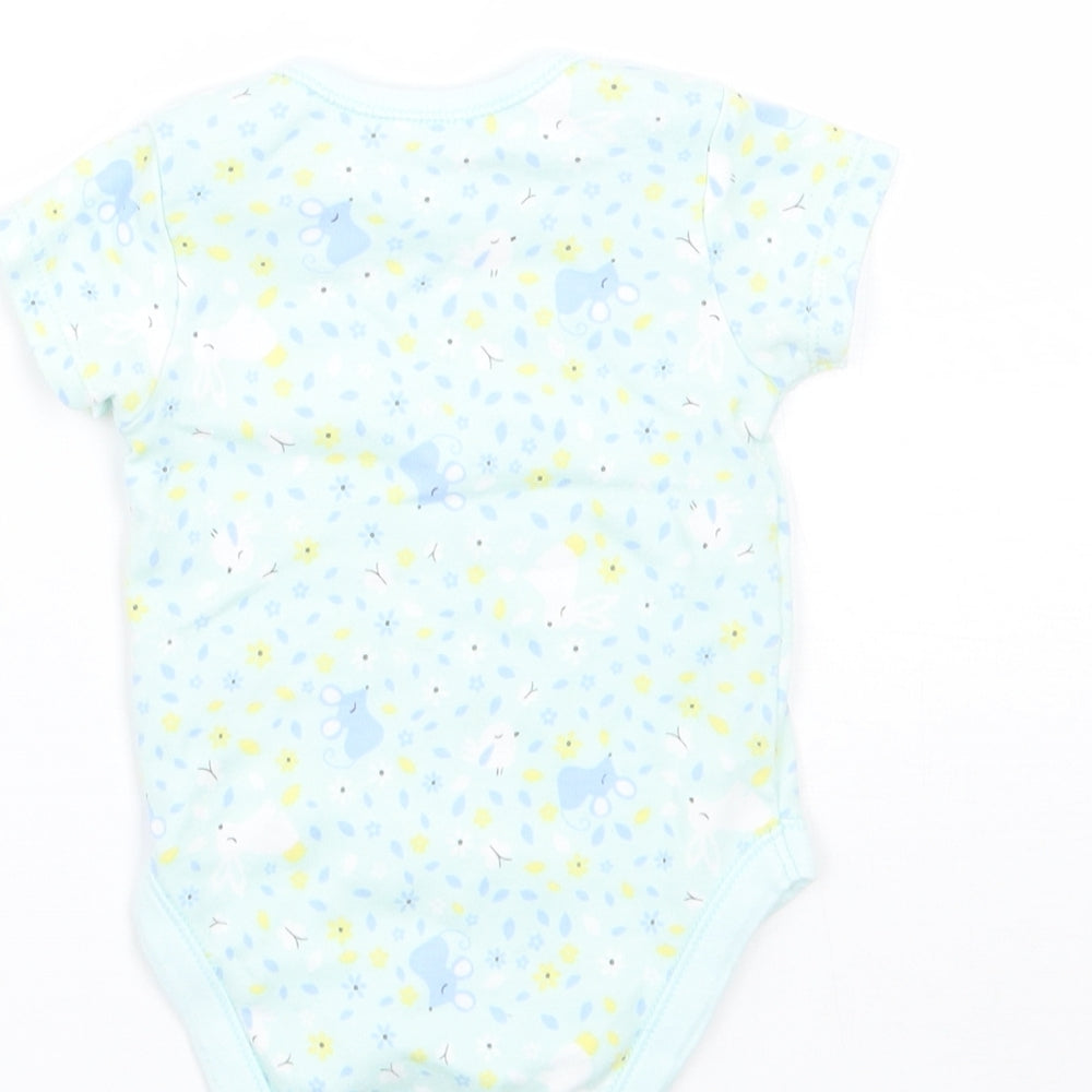 George Girls Green Floral Babygrow One-Piece Size 0-3 Months