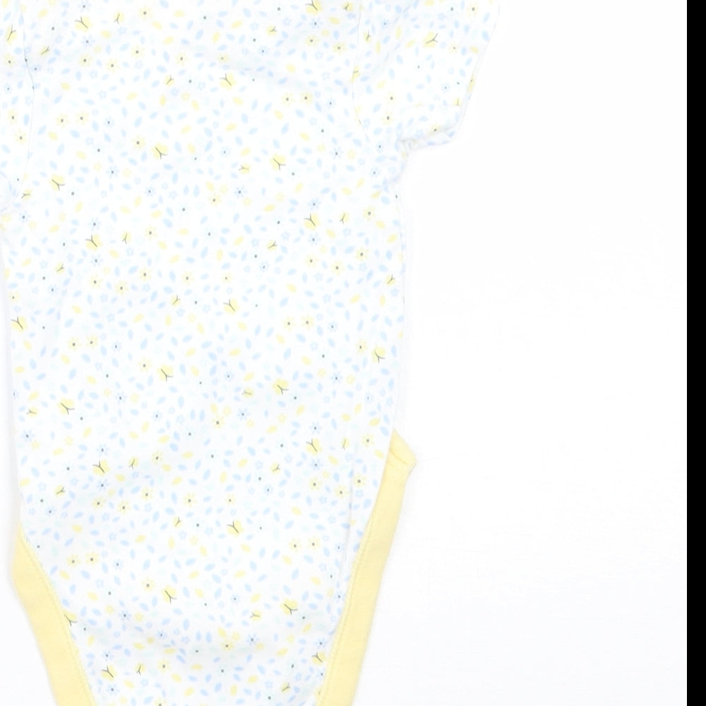 George Girls White Floral Babygrow One-Piece Size 0-3 Months