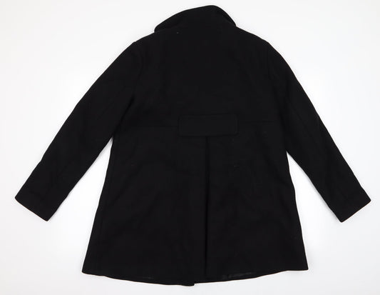 Hallhuber Womens Black Overcoat Coat Size 14
