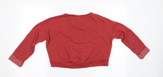 Topshop Womens Brown Pullover Sweatshirt Size 8 - Cropped