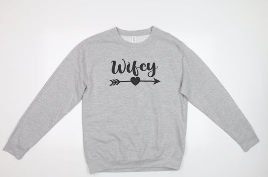 Preworn Womens Grey Pullover Sweatshirt Size M