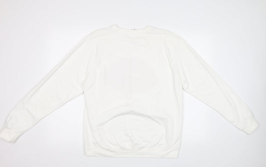 Preworn Womens White Pullover Sweatshirt Size M - Lips