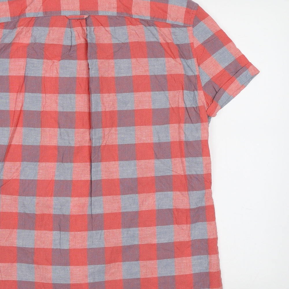 NEXT Mens Red Check Button-Up Size M