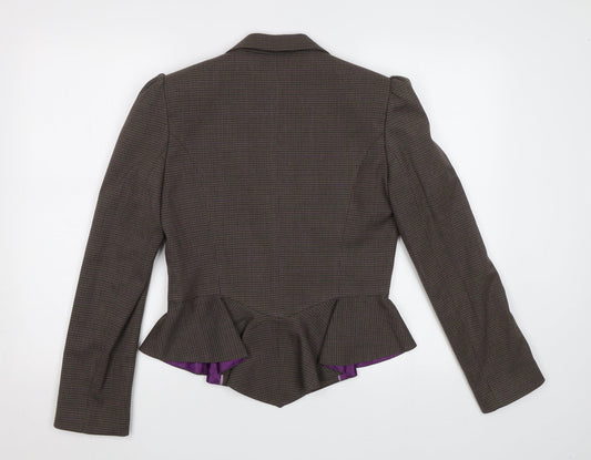 NEXT Womens Beige Check Jacket Blazer Size 10