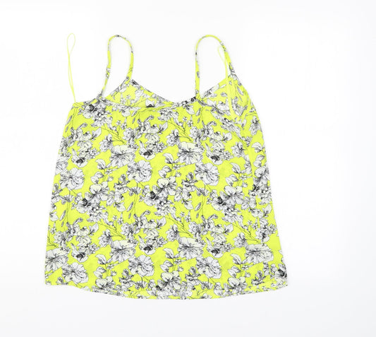 New Look Womens Yellow Floral Basic Blouse Size 8