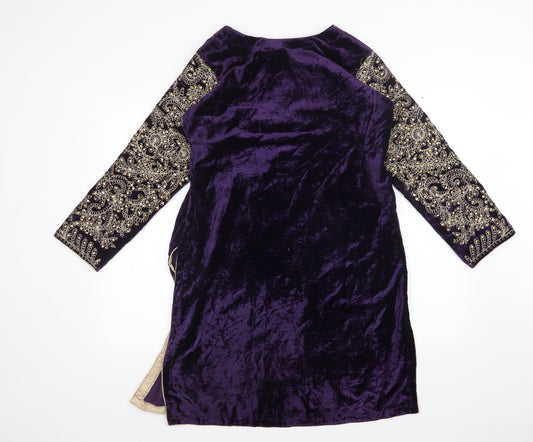 INF Womens Purple Floral Sheath Size L