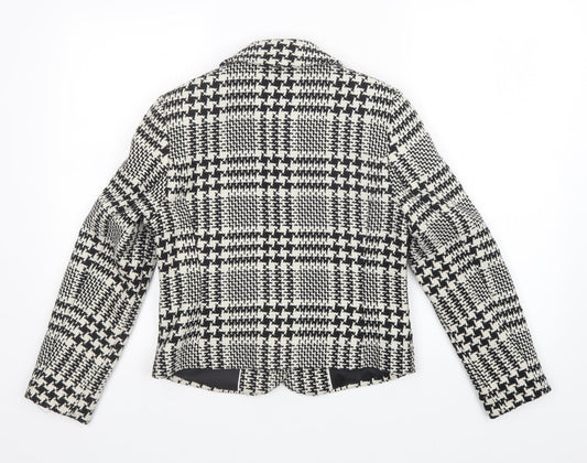 M&S Womens Multicoloured Check Jacket Coatigan Size 8
