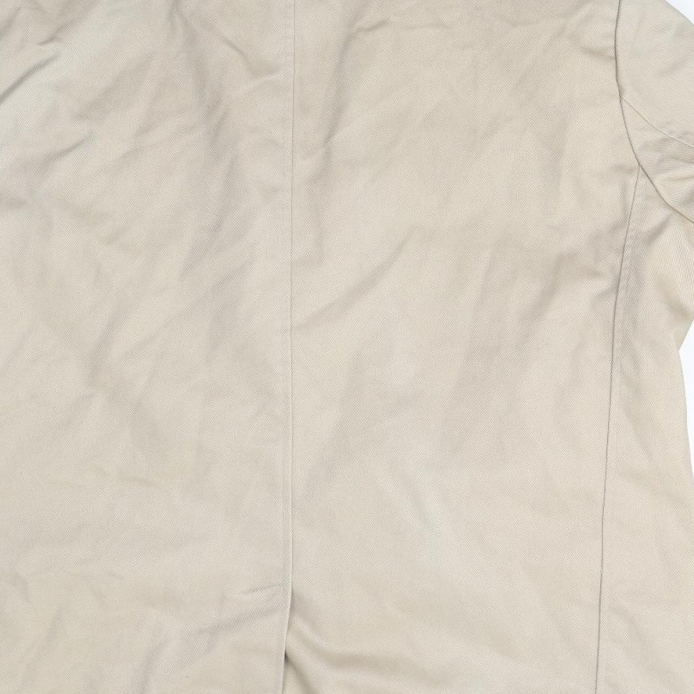 Cotton Traders Mens Beige Overcoat Coat Size 46