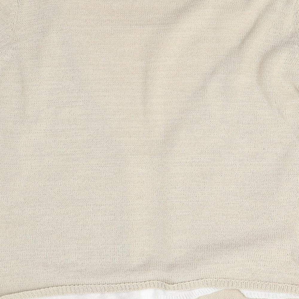 Mia Moda Womens Beige Knit Pullover Jumper Size S