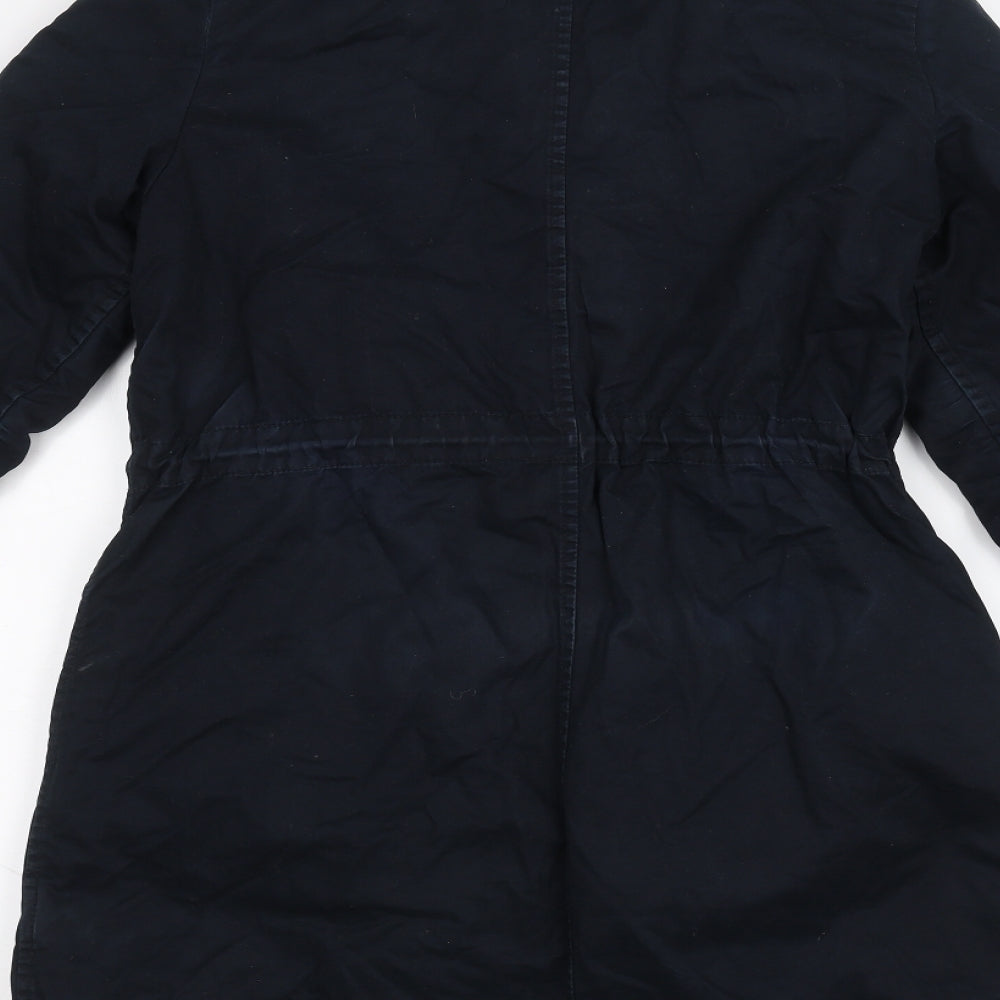 H&M Womens Blue Overcoat Coat Size 6