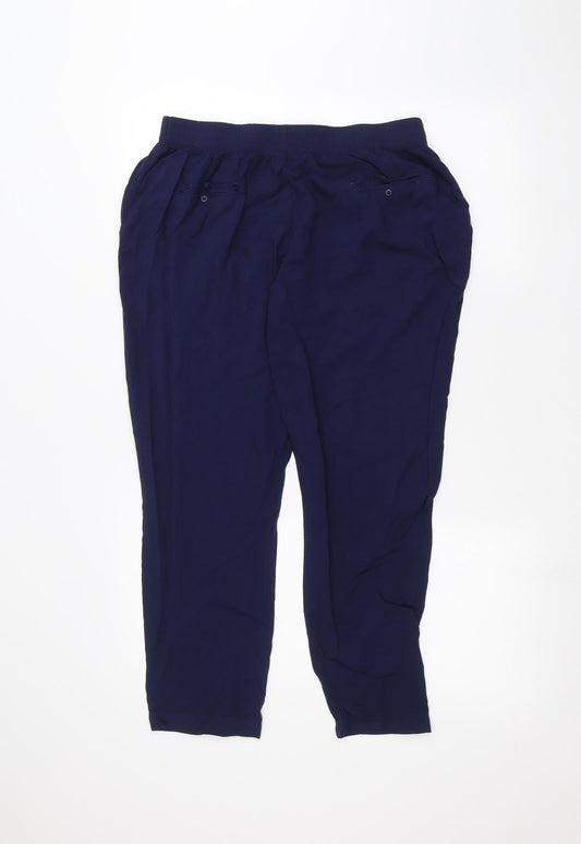 ODEL Womens Blue Trousers Size 14 L23 in