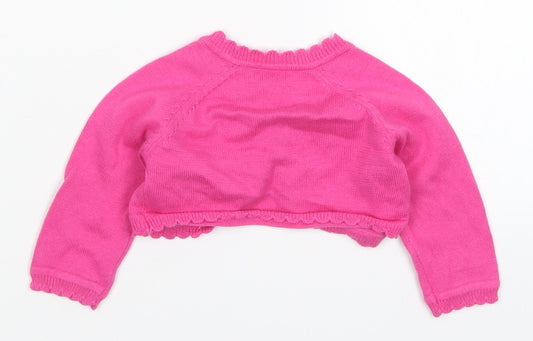 George Girls Pink Knit Cardigan Jumper Size 0-3 Months