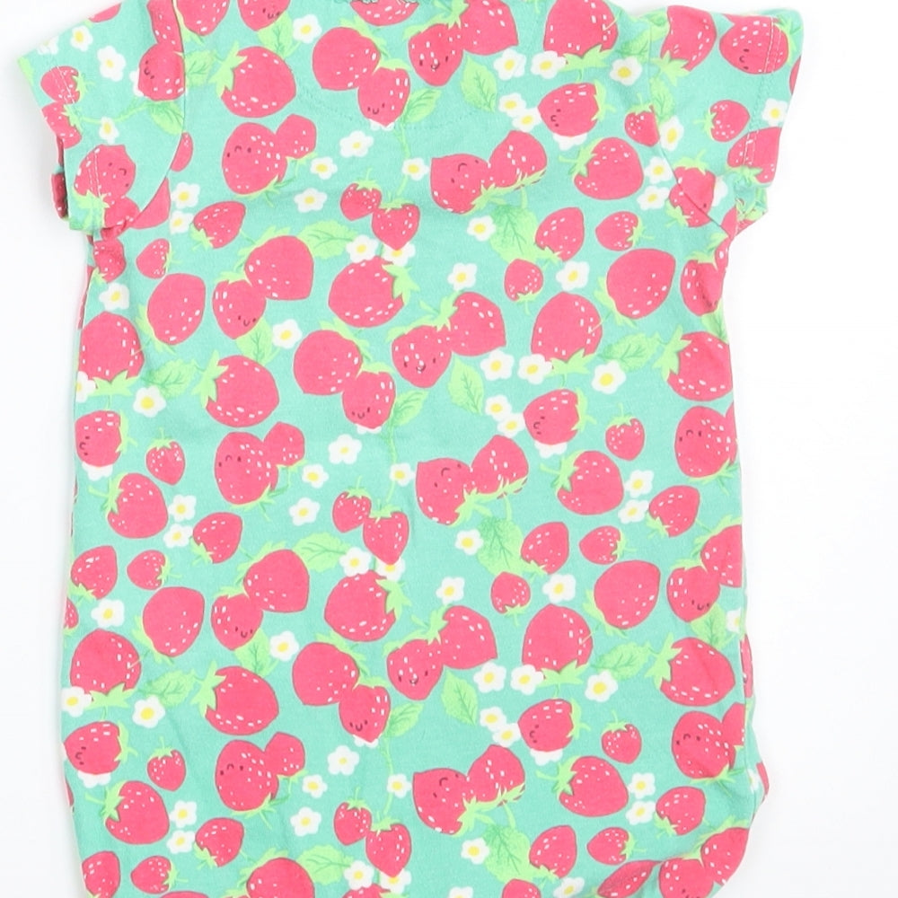 NEXT Girls Green Floral Pullover T-Shirt Size 3-6 Months