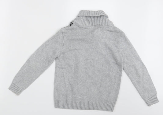 Silverlake Boys Grey Argyle/Diamond Pullover Jumper Size S