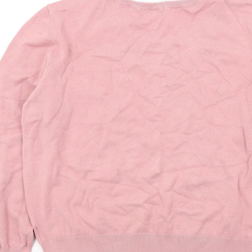 H&M Womens Pink Henley Jumper Size M