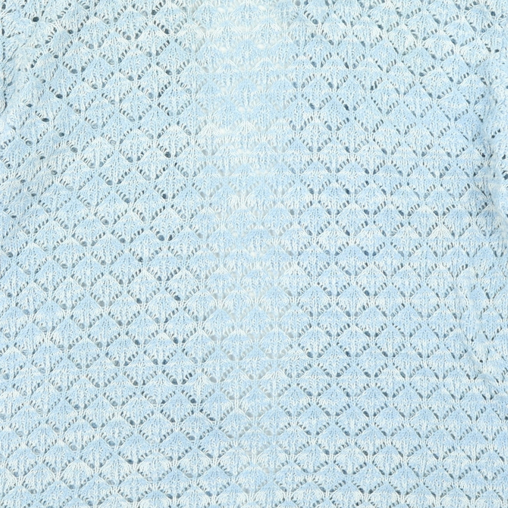 Pure & Natural Womens Blue Knit Cardigan Jumper Size M