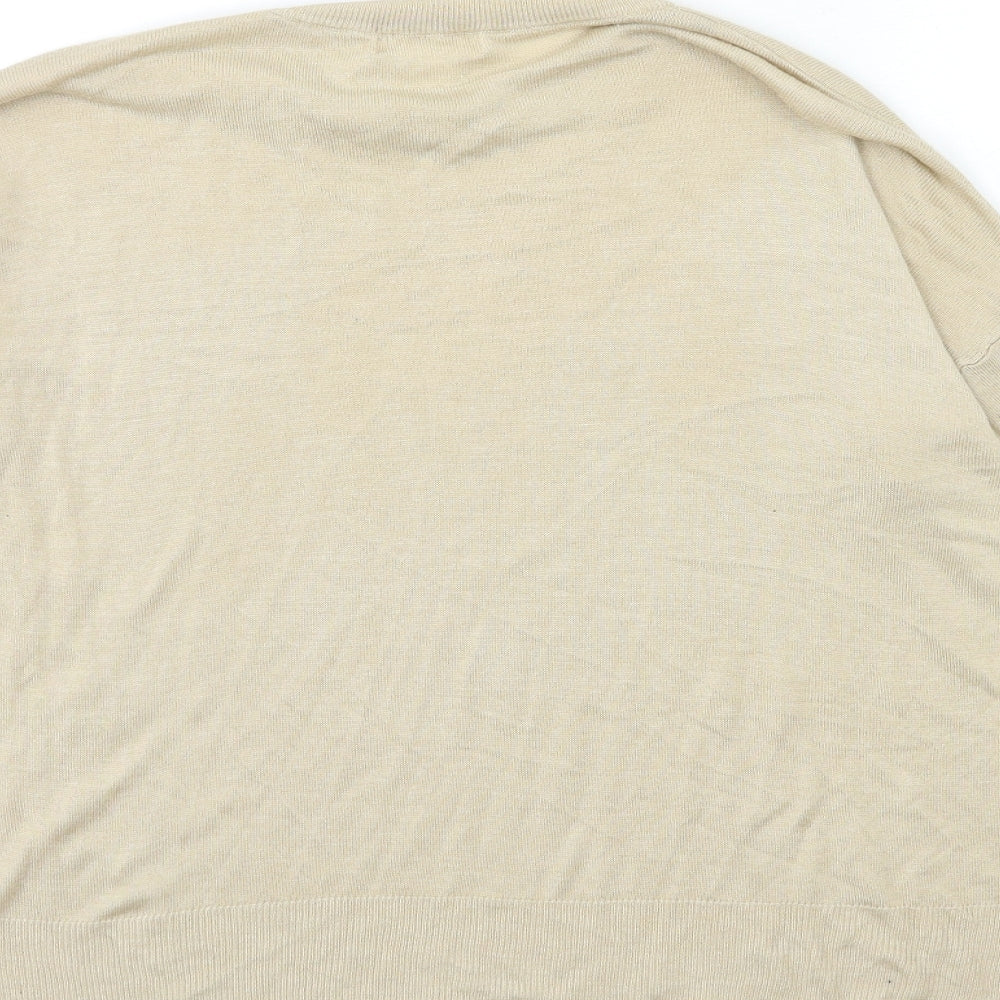 H&M Womens Beige Knit Pullover Jumper Size S