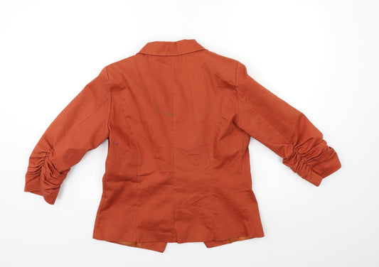 perla nera Womens Orange Jacket Blazer Size L