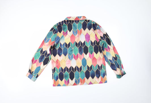 prewo Womens Multicoloured Geometric Button-Up Size L
