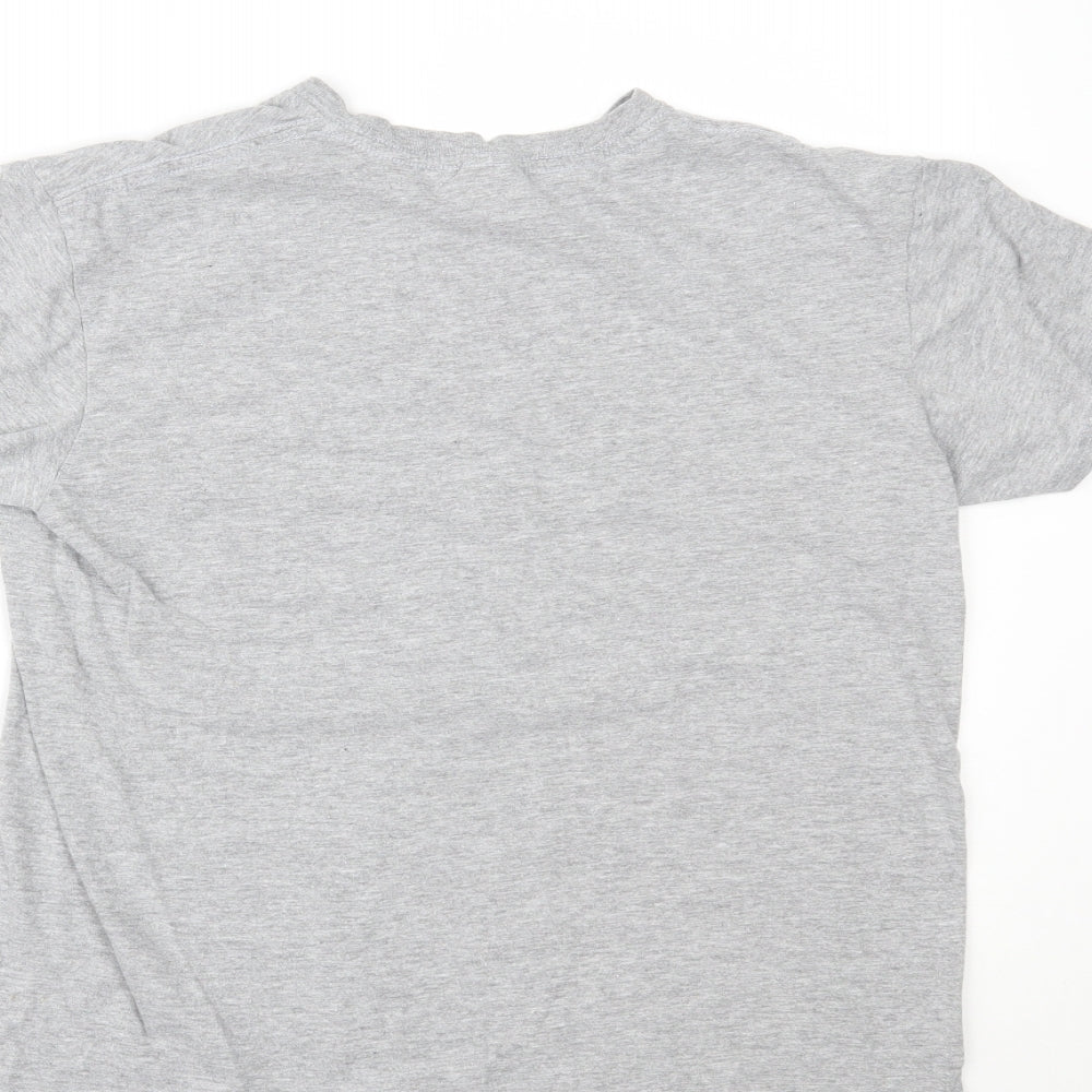 Classic Ringspun Cotton Womens Grey Basic T-Shirt Size M