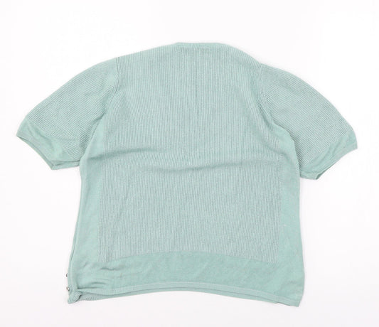 Per Una Womens Green Knit Basic T-Shirt Size 10