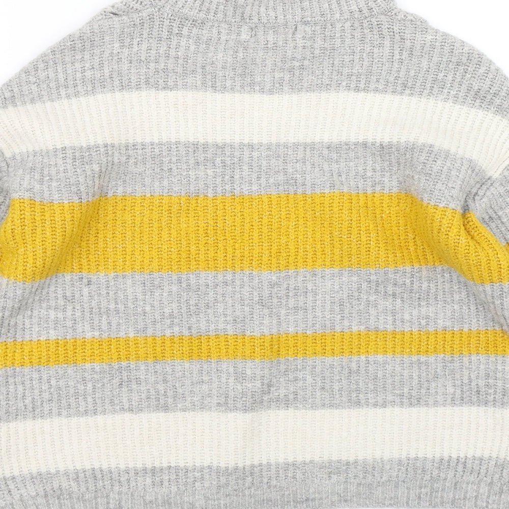 Matalan Womens Grey Striped Pullover Jumper Size S