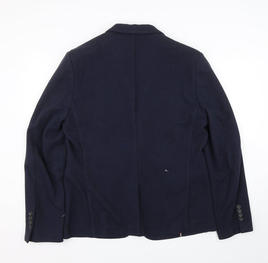 Without Prejudice Mens Blue Jacket Suit Size 44