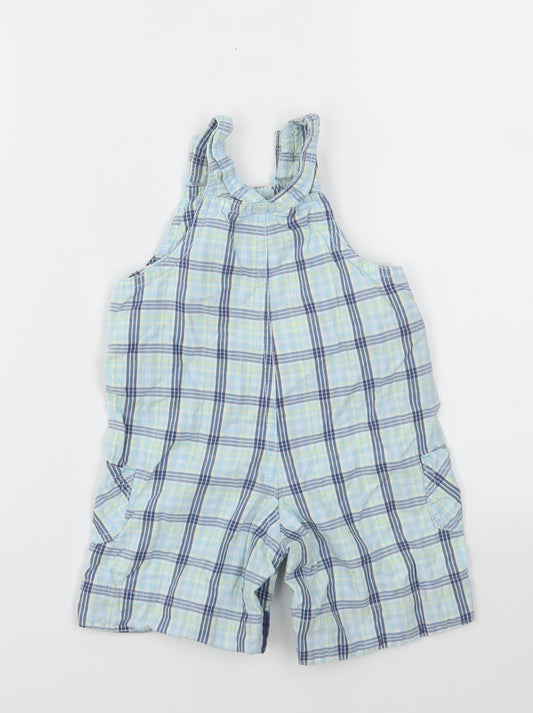 George Boys Blue Check Dungaree One-Piece Size 3-6 Months