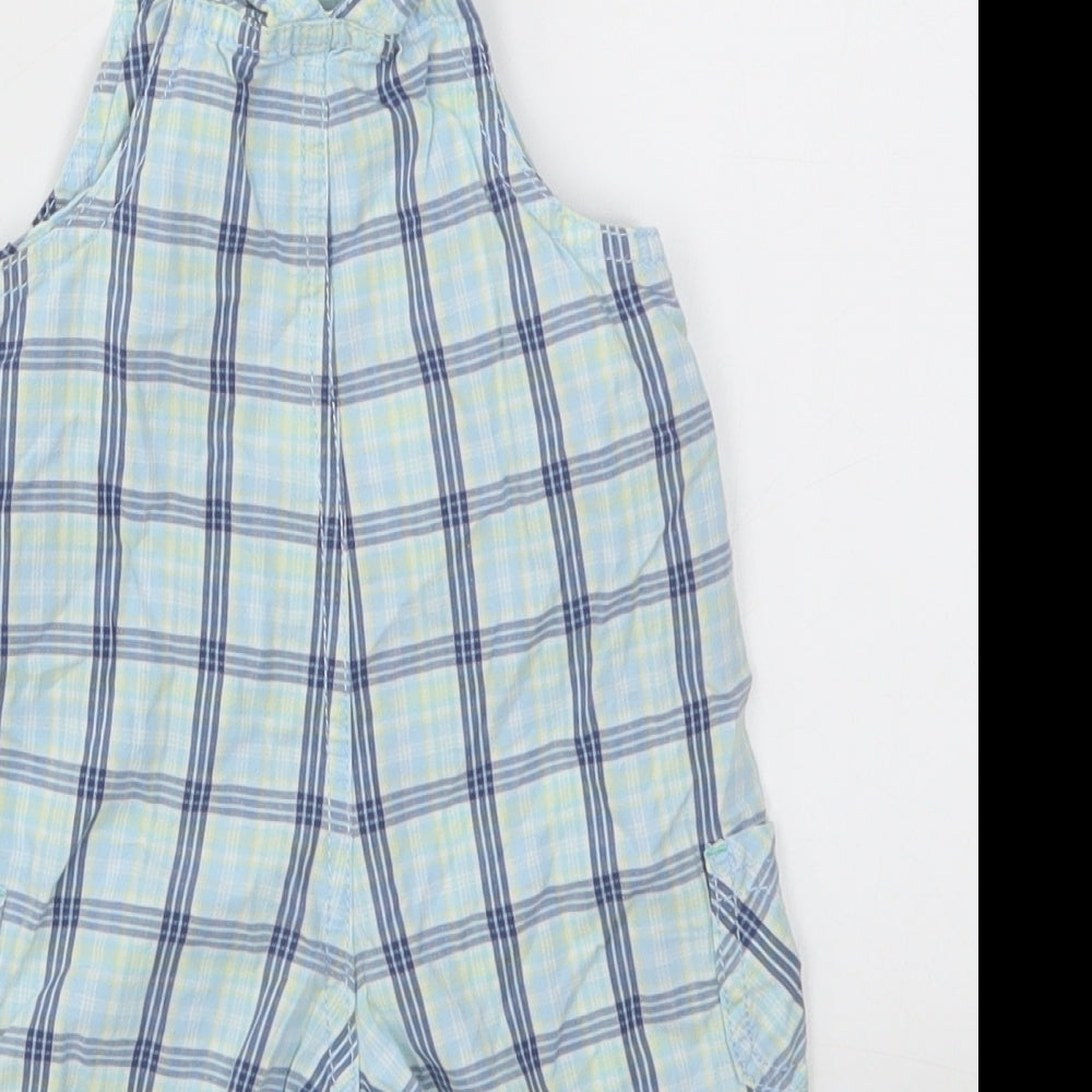 George Boys Blue Check Dungaree One-Piece Size 3-6 Months