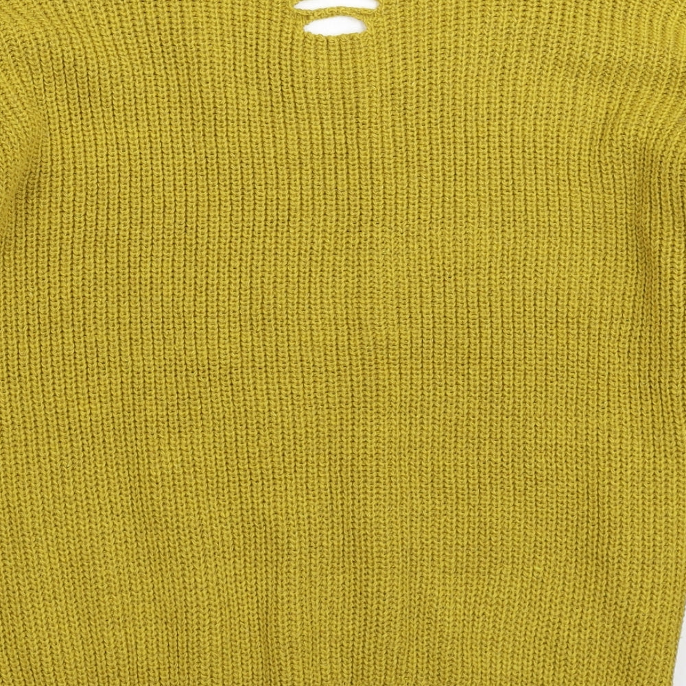 Cameo Womens Yellow Knit Pullover Jumper Size 16