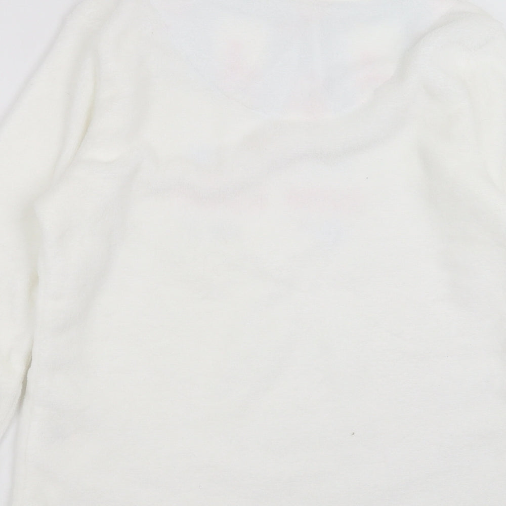 Warm & Cosy Womens White Solid Top Pyjama Top Size M - im snow sleepy